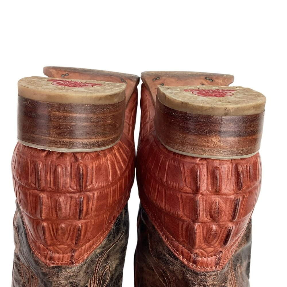 Botas Del Primo Caiman Exotic Print Leather Mens 27 Western Cowboy Boots - Picture 10 of 16